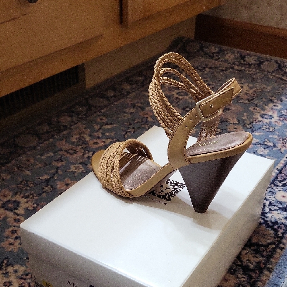 BCBGeneration Tan Braided Heels